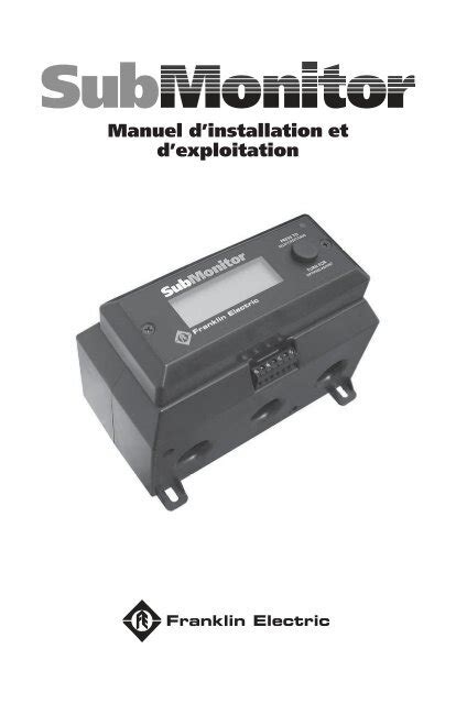 MANUEL D'INSTALLATION ET D'EXPLOITATION .